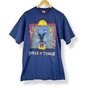 Mickey Mouse‎ Tower of Terror Shirt Mens Size Large Disney Vintage 90s USA Made